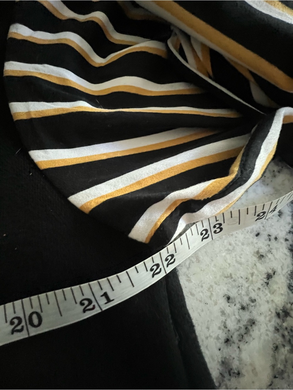 Original🖤💛Upcycled ! Appalachian State Black Hoodie w Striped Sleeves - Picture 8 of 8